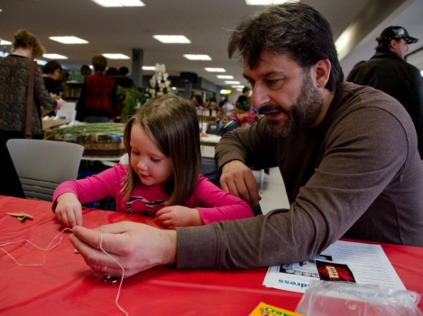 Professor Jonathan Lake and his daughter Spirit were among the more than 500 visitors who took part in the event.