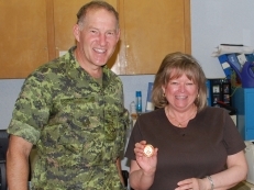 Special Events Coordinator, Lynda Seames (right) stands beside Chief-of-Defence Staff General Walter Natynczyk