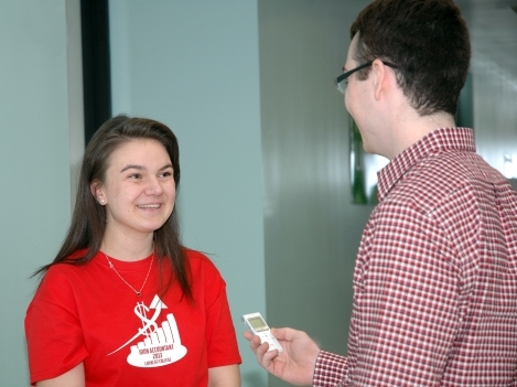  Ellen Marrisett from St. Theresa Catholic Secondary School was interviewed by Loyalist College Public Relations student Alexander Smith. Ellen was one of the competitors in the 2013 Iron Accountant competition at Loyalist College.